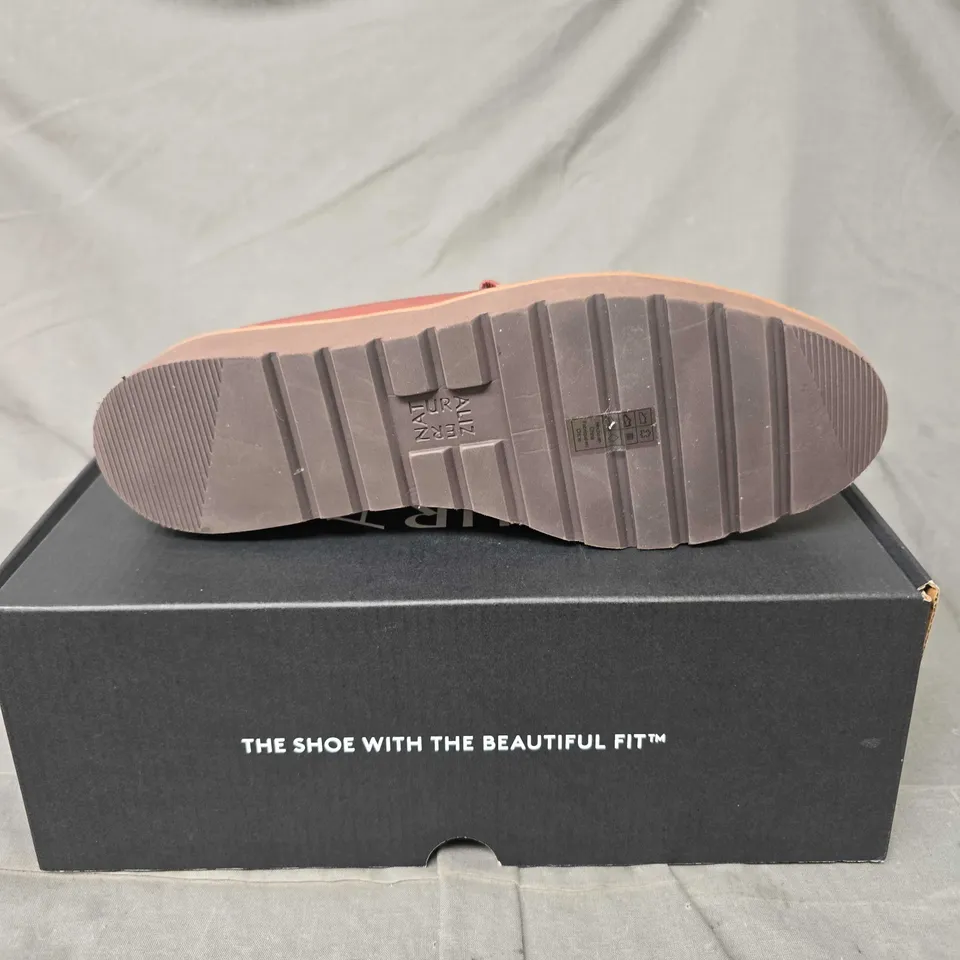 BOXED PAIR OF NATURALIZER SLIP ON SHOES IN BROWN - 7