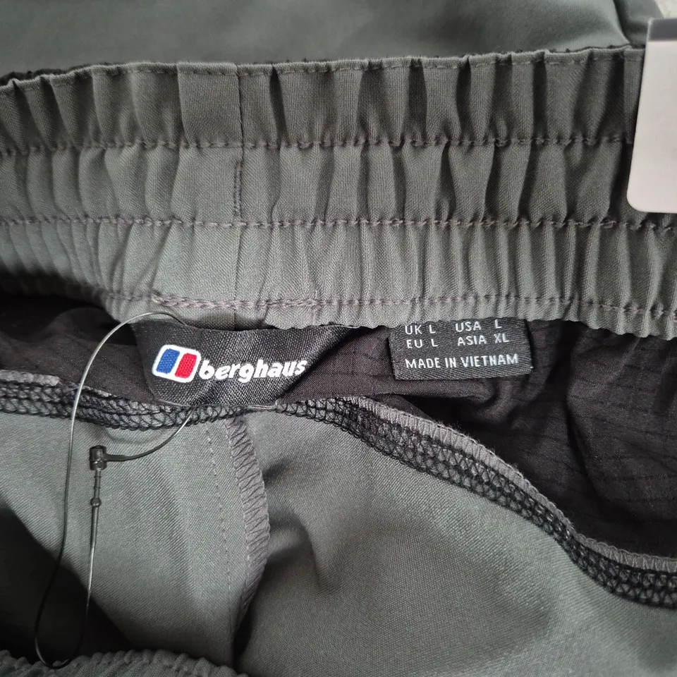 BERGHAUS MEN'S HIKING TROUSERS – UK L, GREY/BLACK