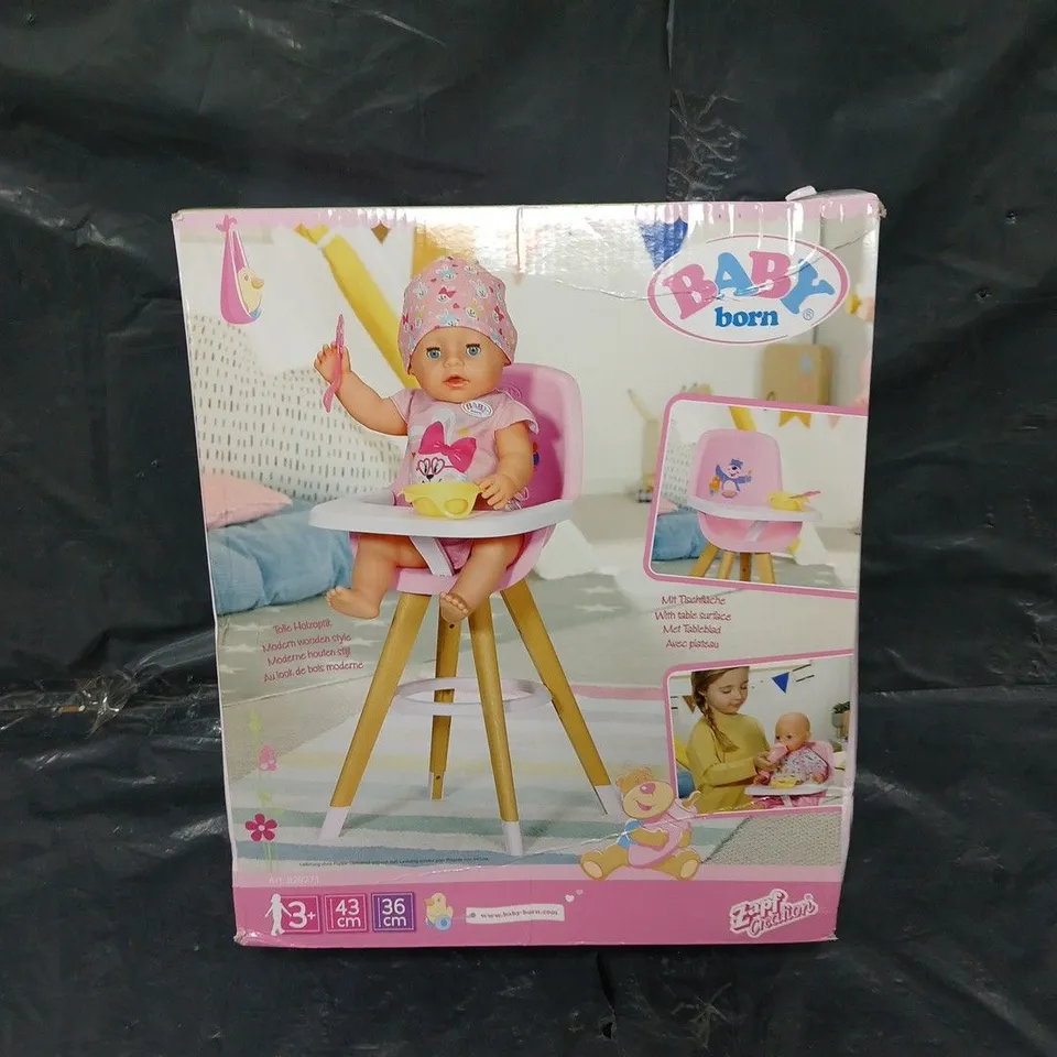 BOXED BABY BORN HIGH CHAIR  RRP £28.99