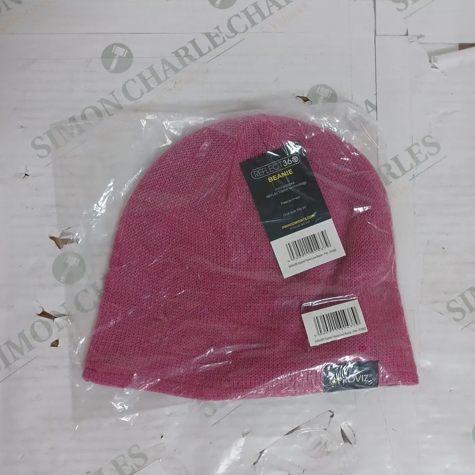 PROVIZ REFLECT360 EXPLORER FLEECE LINED BEANIE IN PINK ONE SIZE 
