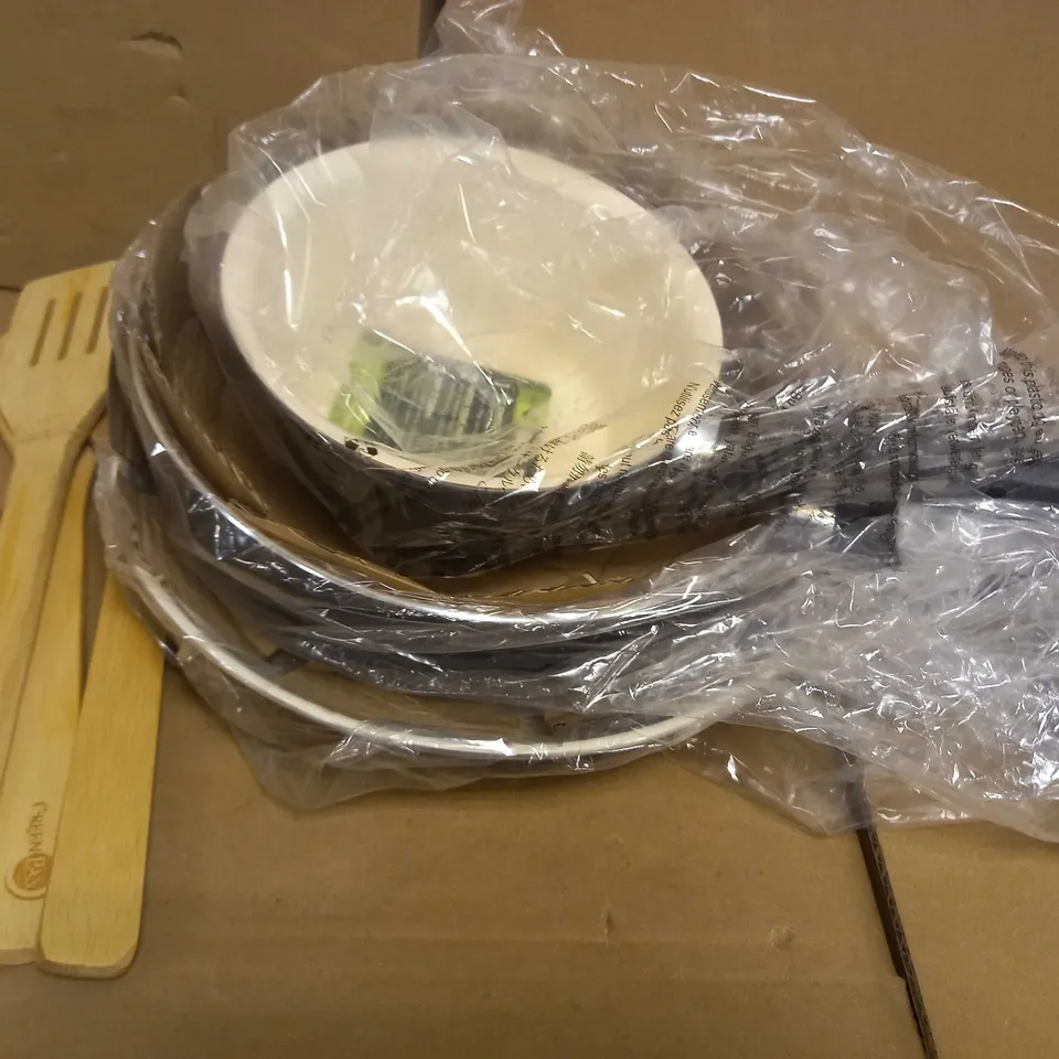 GREENPAN RIO NON-STICK COOKWARE SET, BLACK AND CREAM