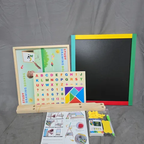 2 IN 1 WOODEN BLACKBOARD/WHITEBOARD EASEL FOR KIDS