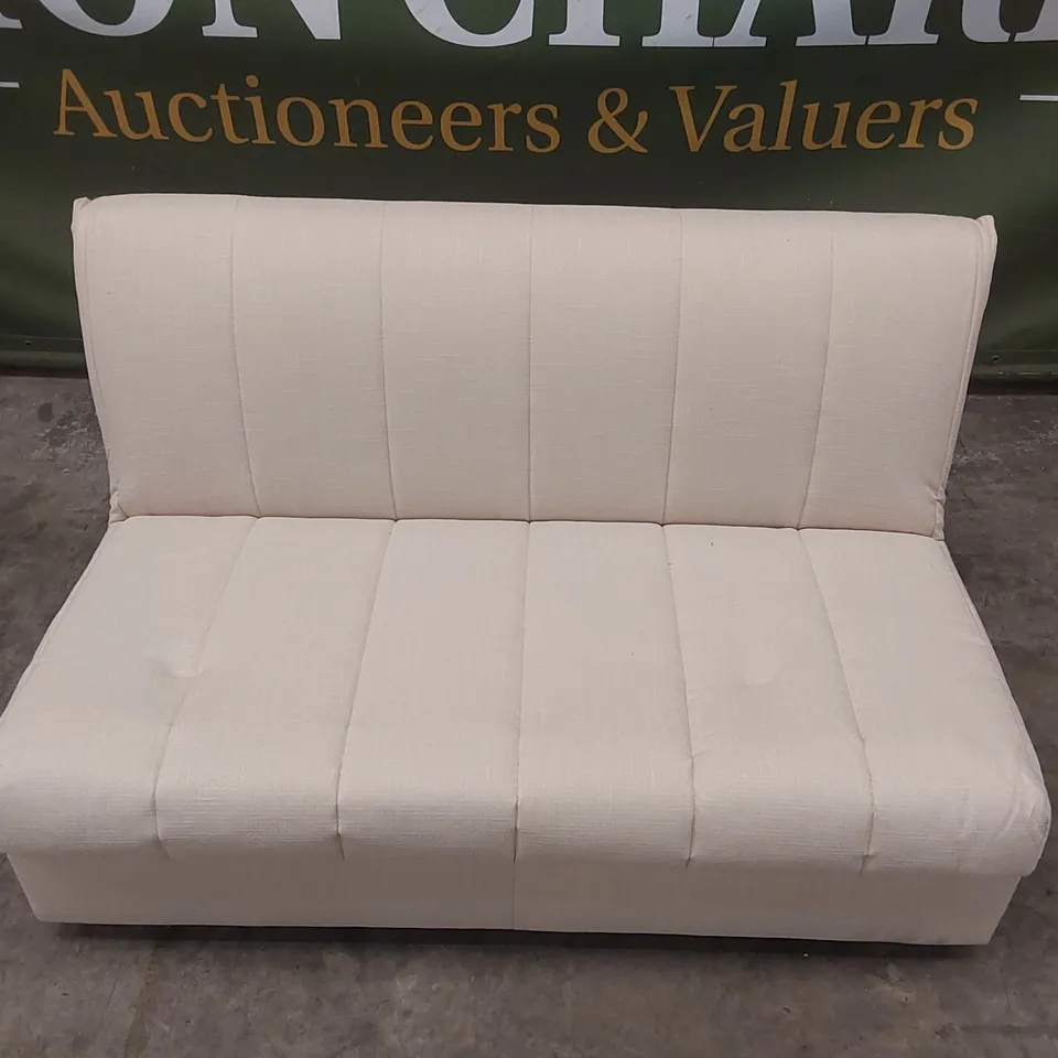 QUALITY DESIGNER APPLEY 3 SEATER SOFA BED - CREAM 