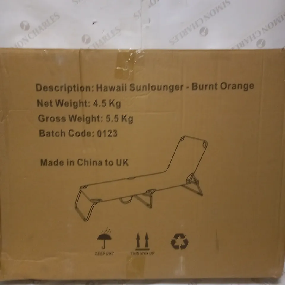 HAWAII SUNLOUNGER BURNT ORANGE RRP £37.99