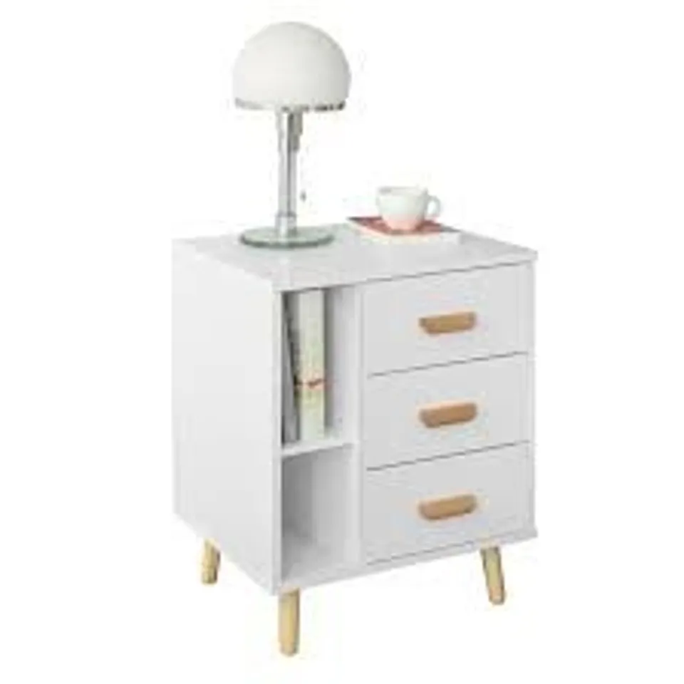 BOXED SIDE TABLE IN WHITE