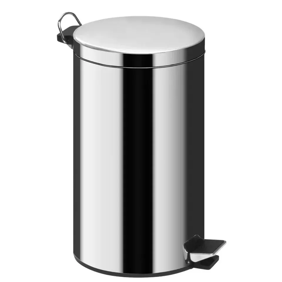 BOXED PREMIER 12 LITRE PEDAL BIN - MIRROR POLISHED FINISH (1 BOX)