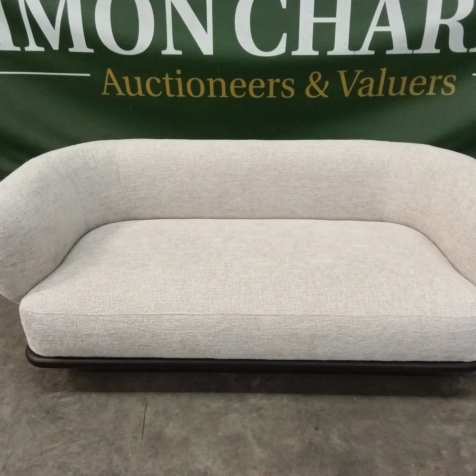 DANETTI FLORENCE NATURAL FABRIC WITH DARK WOOD 2 SEATER SOFA RRP £1099