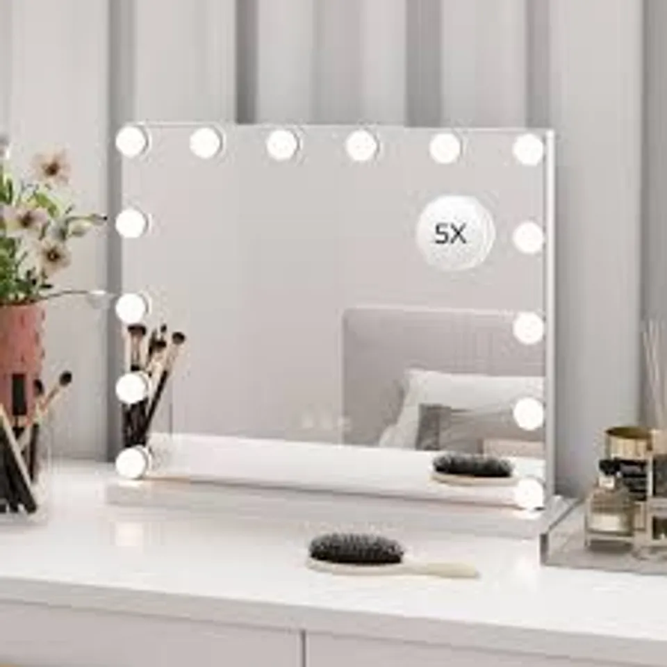 BOXED COSTWAY WHITE 3 COLOUR LED TOUCH VANITY MIRROR 43 X 50cm