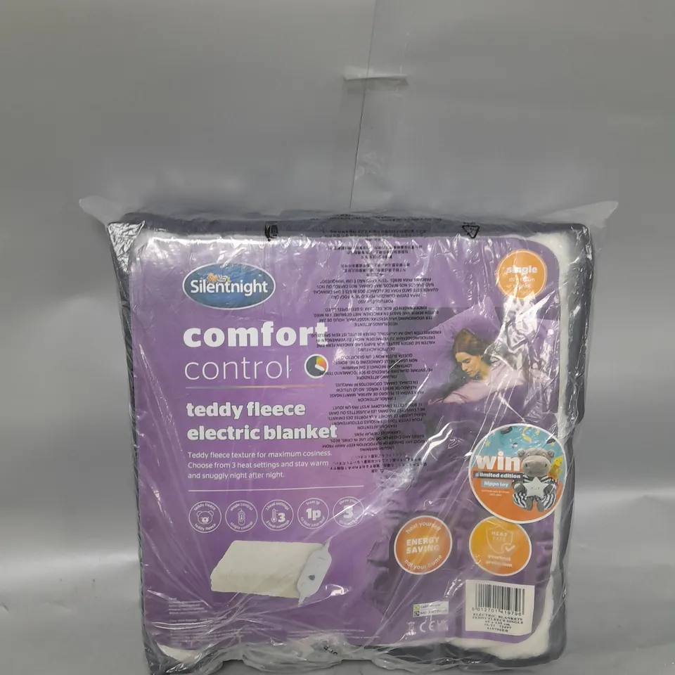 SILENT NIGHT TEDDY FLEECE ELECTRIC BLANKET - SINGLE 