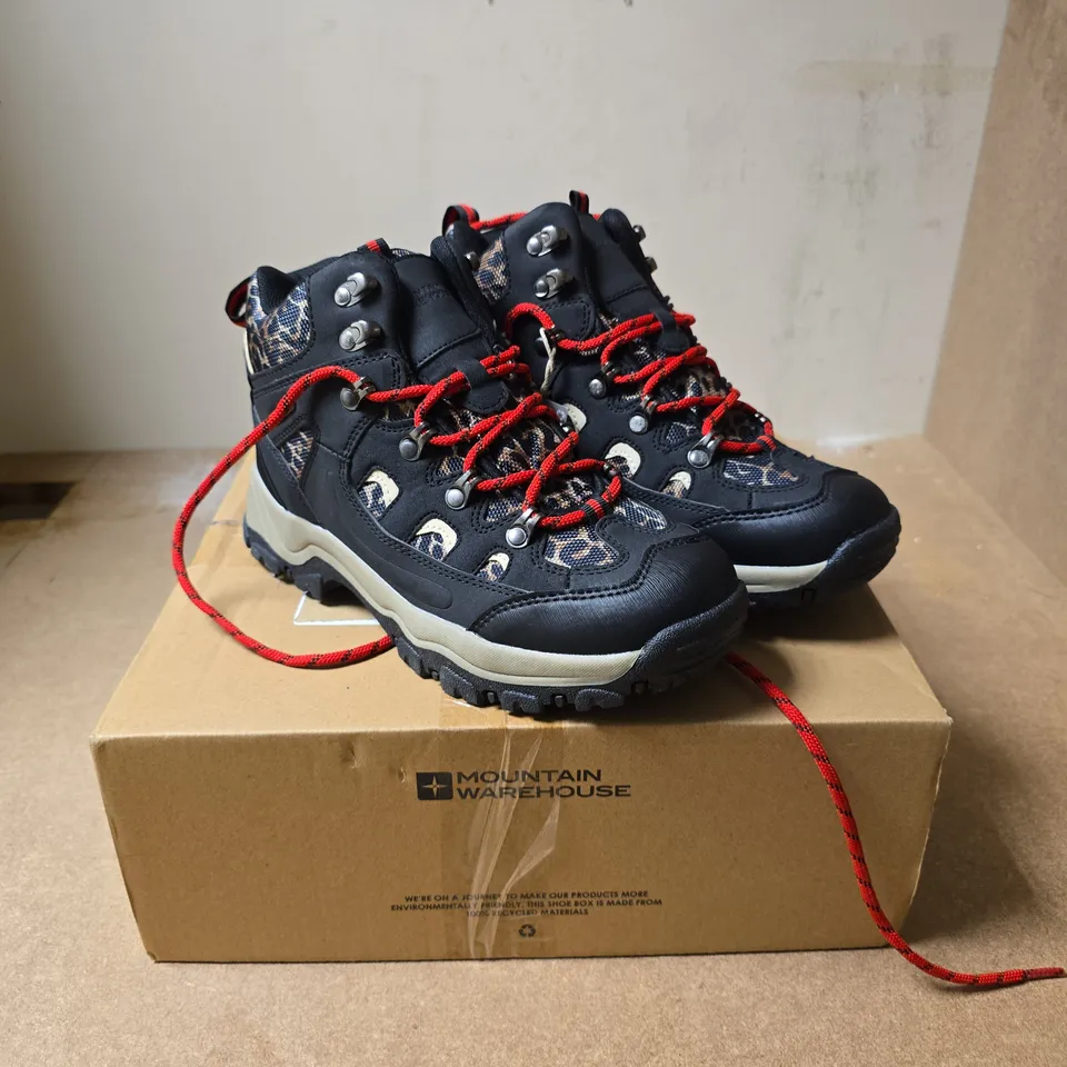 MOUNTAIN WAREHOUSE ADVENTURER WOMEN'S WATERPROOF PRINTED WALKING BOOT – BLACK, UK 4.5
