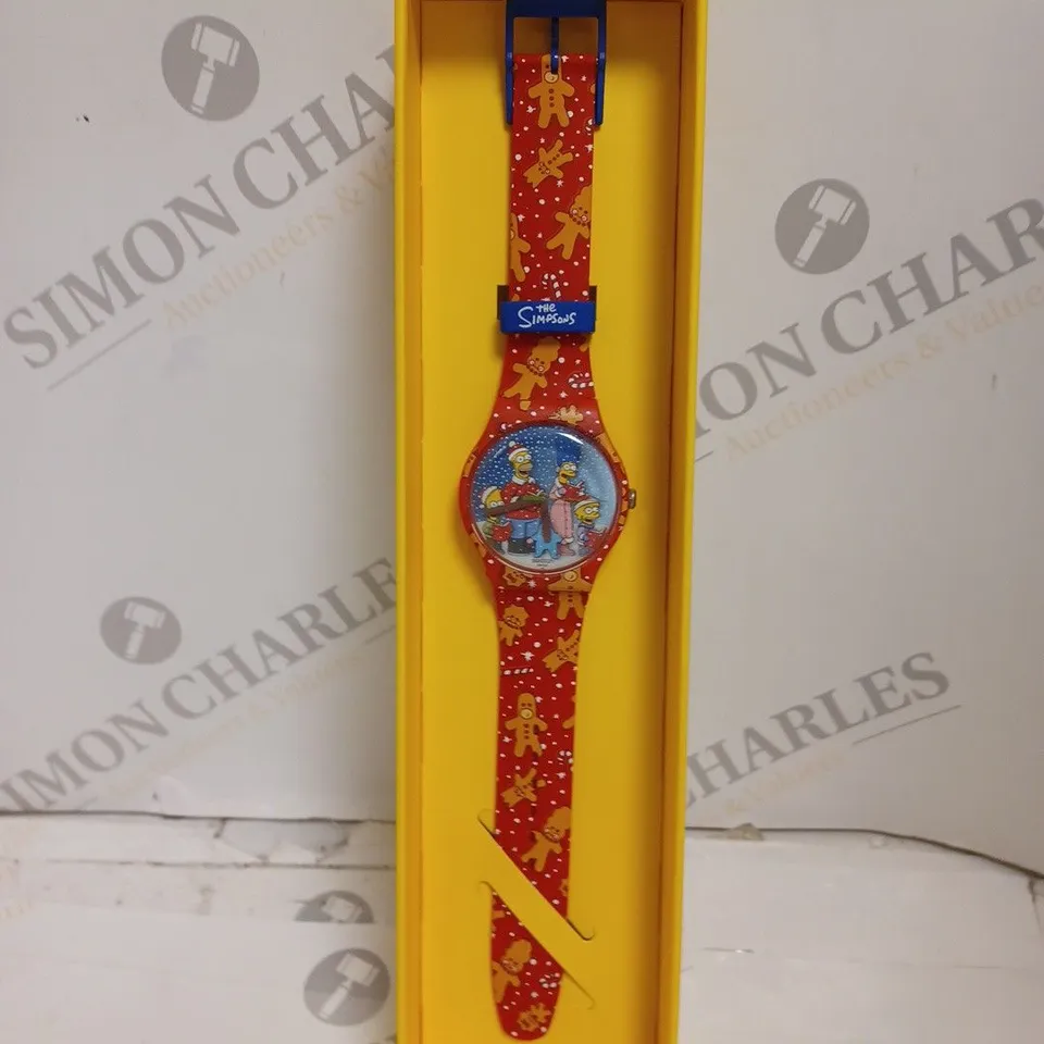 BOXED SWATCH SIMPSONS CHRISTMAS WATCH 