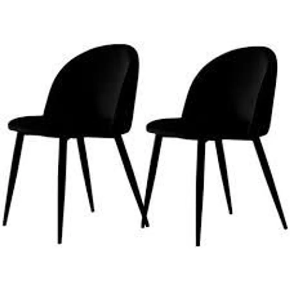 BOXED BLACK VELVET DINING CHAIRS