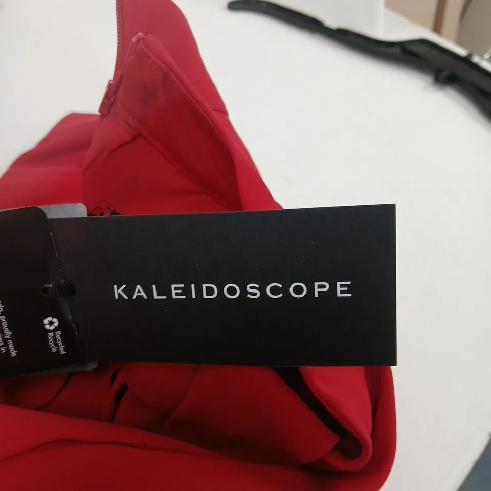 KALEIDOSCOPE RED BELT MIDI DRESS - UK 12