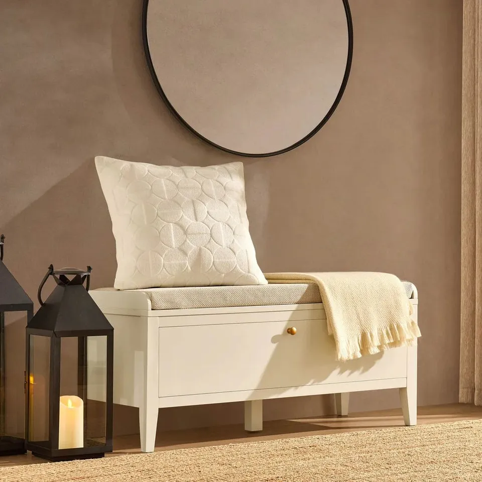 BOXED DUSK POPPY SEATED STORAGE CABINET - CREAM (1 BOX)