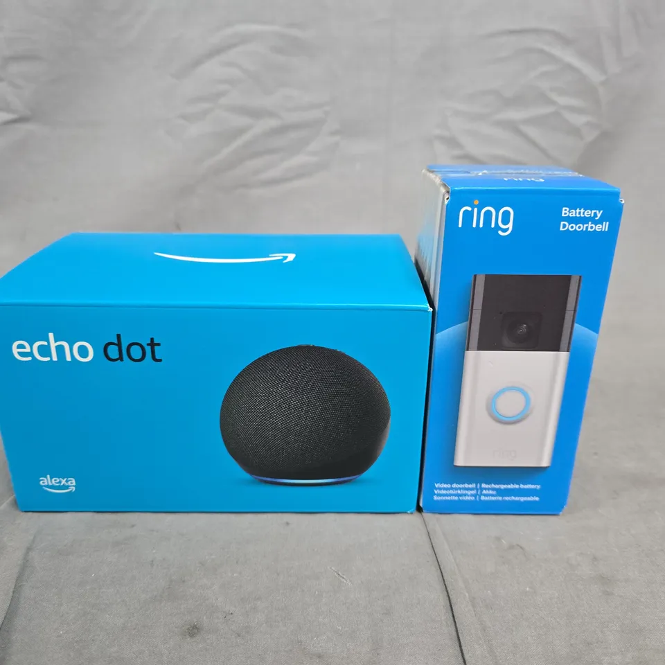 AMAZON ECHO DOT + RING BATTERY DOORBELL