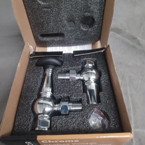 SENATOR CHROME CHELSEA VINTAGE THERMOSTATIC ANGLED RADIATOR VALVES