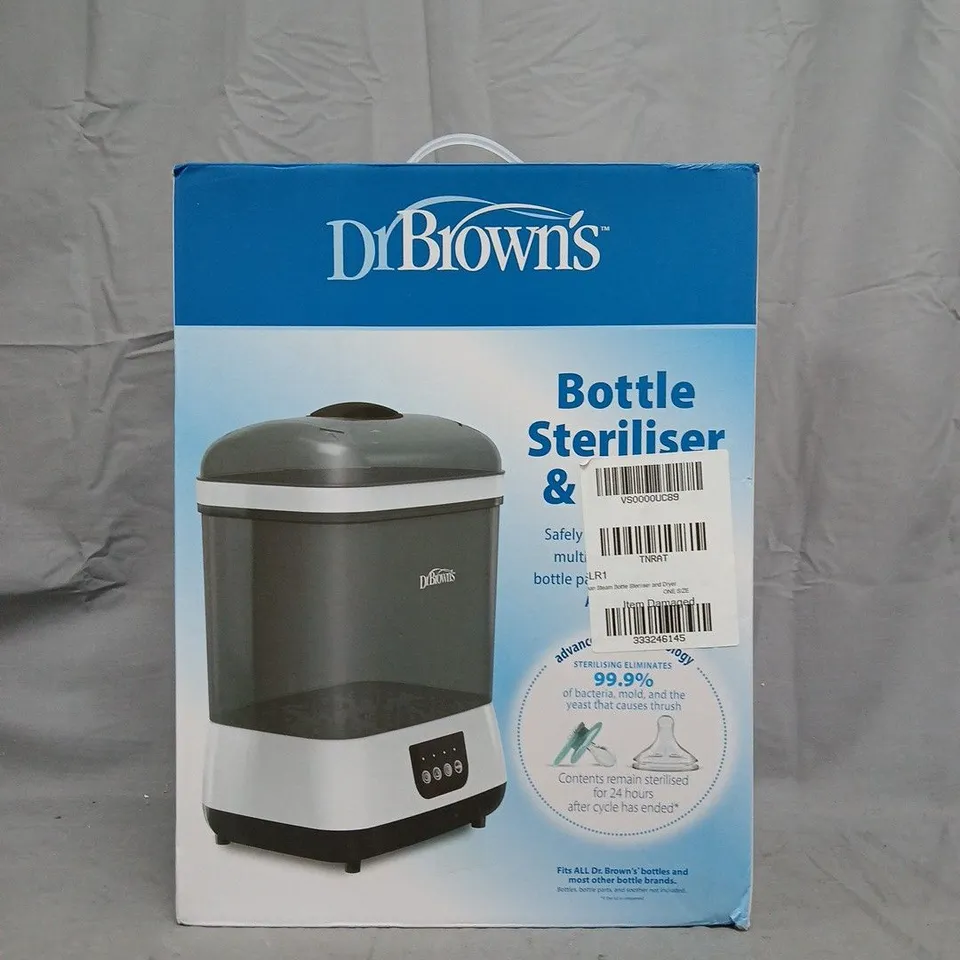 BOXED DR BROWNS STEAM BOTTLE STERILISER & DRYER