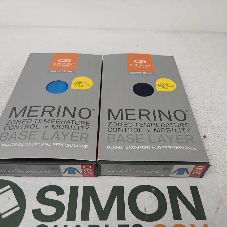 APPROXIMATELY 19 BRAND NEW ICEBREAKER MERINO PRODUCTS TO INCLUDE; BASE LAYERS