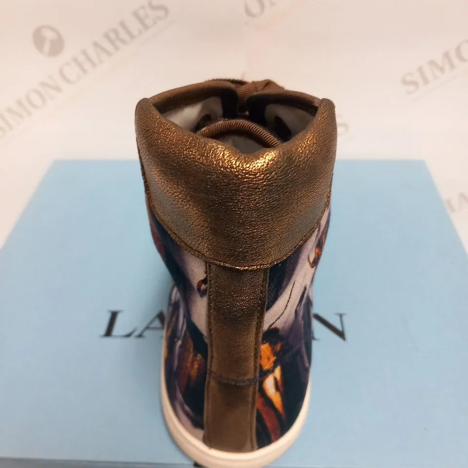 BOXED PAIR OF LANVIN BASKET HIGH TOP SNEAKERS SIZE 40