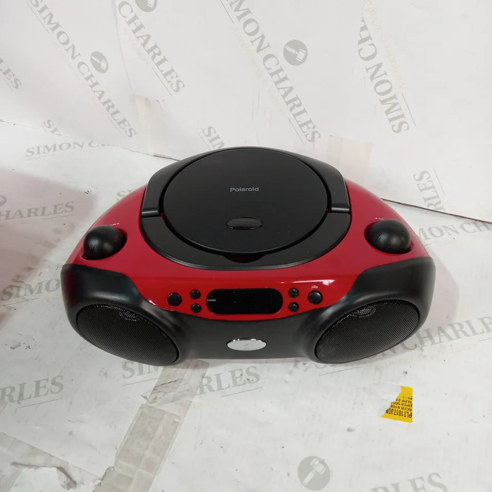 POLAROID BLUETOOTH CD BOOMBOX BLACK/RED 