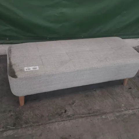 DESIGNER RECTANGULAR FOOTSTOOL GREY FABRIC