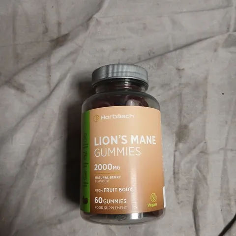 HORBAACH LION'S MANE GUMMIES – 2000MG – VEGAN, NATURAL BERRY FLAVOUR, 60 GUMMIES