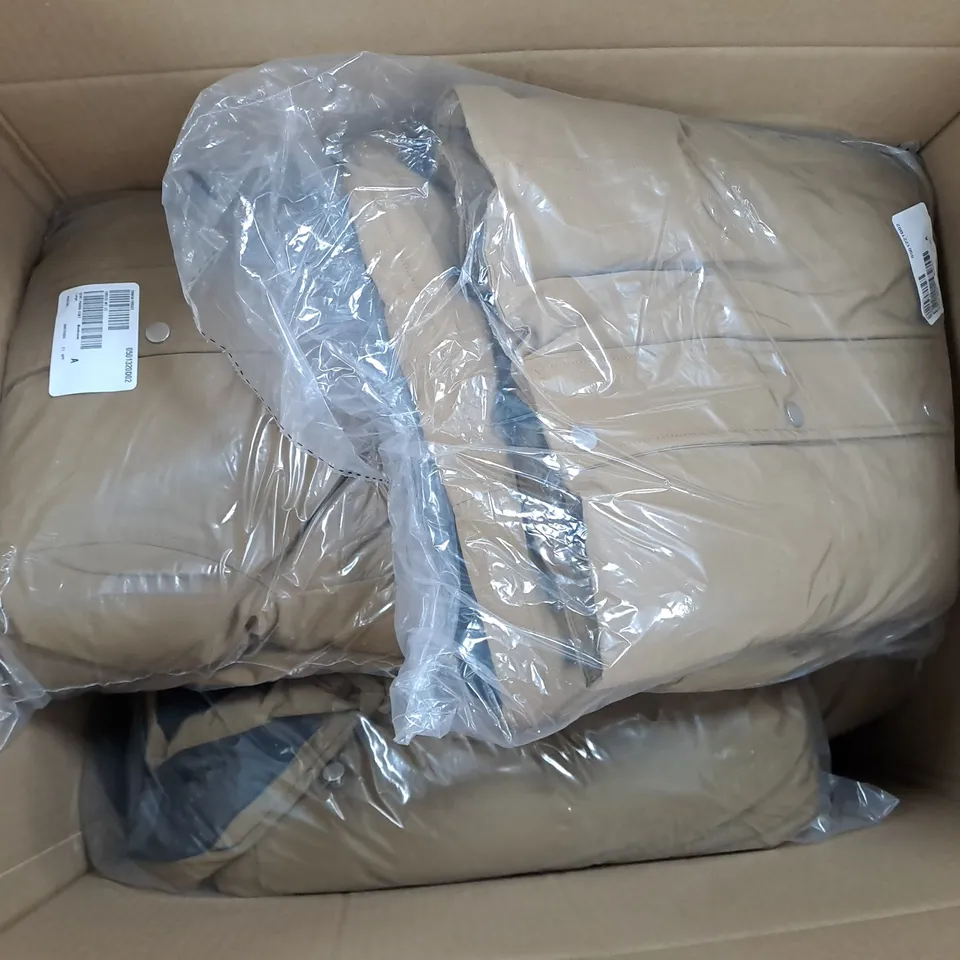 APPROXIMATELY 8 CENTIGRADE PARKA COATS IN MUSHROOM IN VARIOUS SIZES TO INCLUDE MEDIUM, 3XL, LARGE, ETC