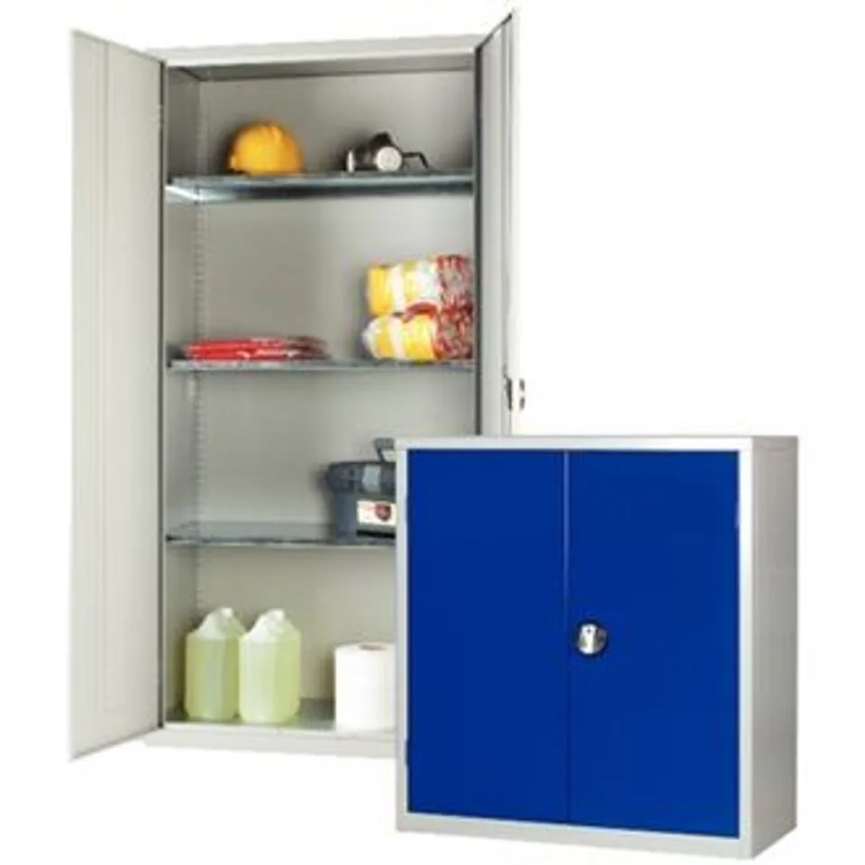 BRAND NEW STANDARD CUPBOARD - GREY - 3 SHELVES