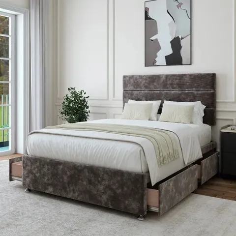 BAGGED BEDMASTER LUXURY CHENILLE UNIVERSAL DIVAN BASE - DOUBLE, GRAPHITE (2 ITEMS)