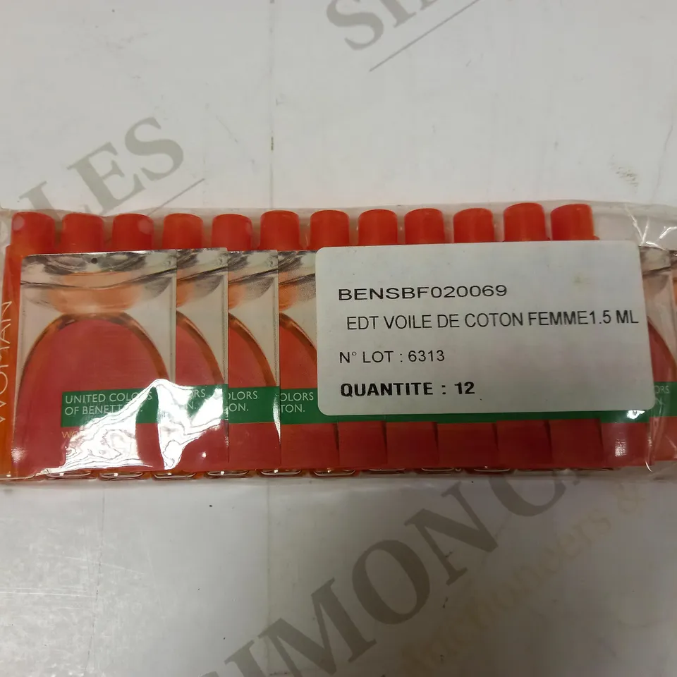 BOX OF 10 UNITED COLOURS OF BENETTON EAU DE TOILETTE TESTERS AND SAMPLES