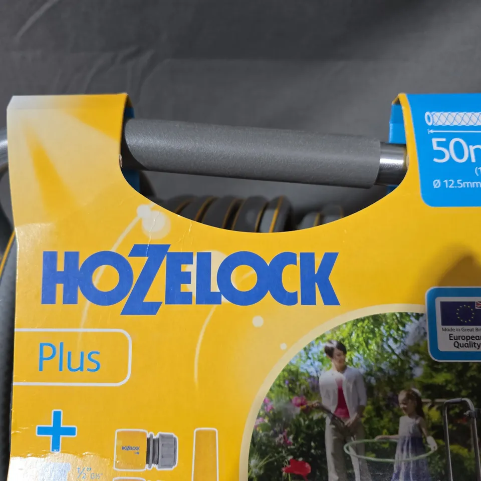 HOZELOCK PLUS HOSE REEL – 50M HOSE, 12.5MM (1/2IN) – GARDEN & PATIO