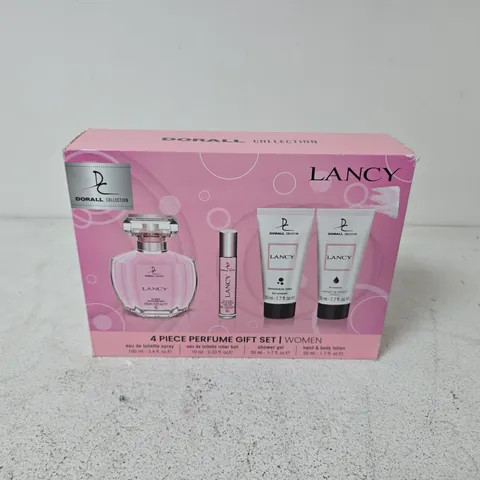 DORALL COLLECTION LANCY 4-PIECE PERFUME GIFT SET FOR WOMEN – BOXED