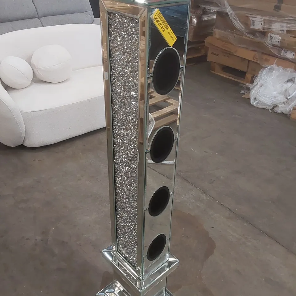 AMLA 8 BOTTLE FREESTANDING FLOOR WINE RACK DECOR MIRRORED BOTTLE RACK