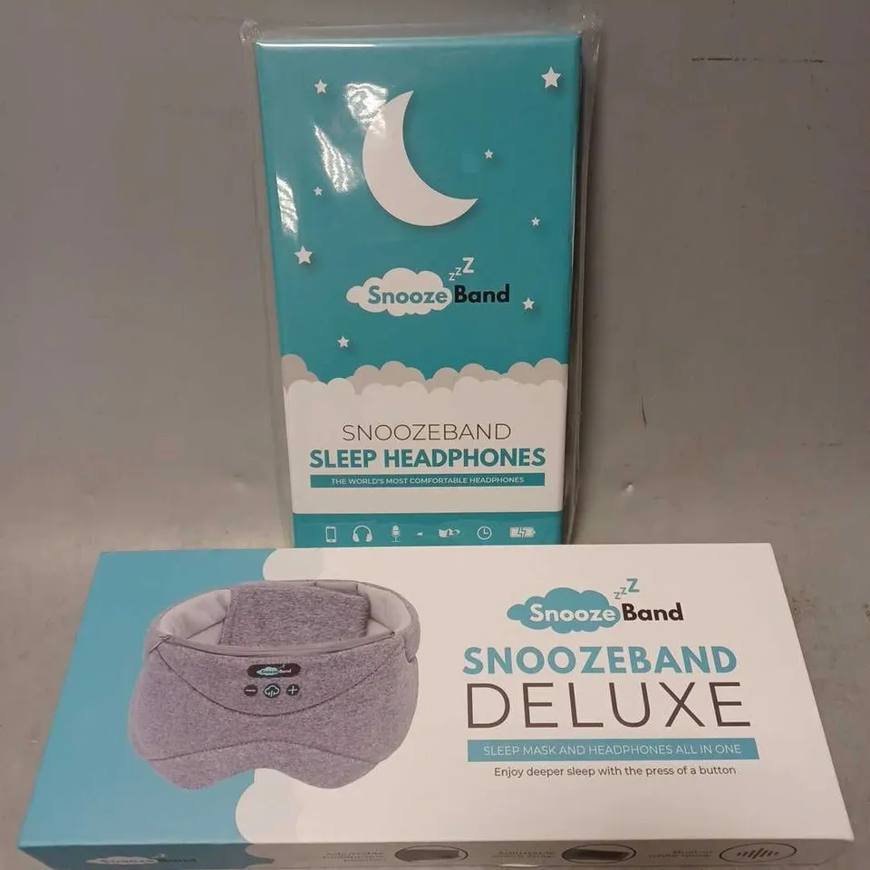 2 SNOOZEBAND PRODUCTS TO INCLUDE SLEEP HEADPHONES & DELUXE SLEEP MASK 