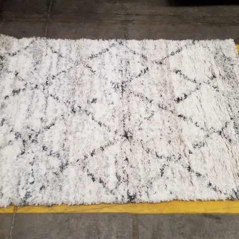 QUALITY DESIGNER SAFAVIEH FONTANA SHAG RUG IN GREY/IVORY - 120×183CM