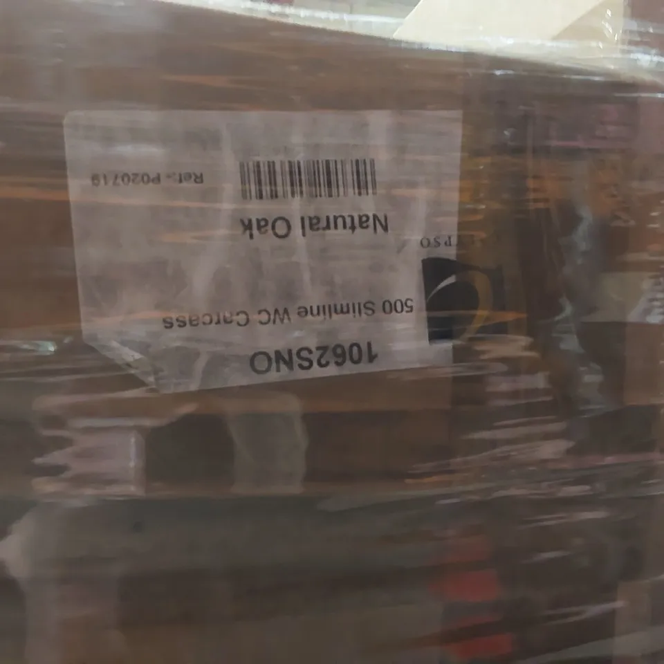 PALLET CONTAINING A LARGE QUANTITY OF ASSORTED BRAND NEW BATHROOM FURNITURE ITEMS INCLUDING: CALYPSO BASE UNIT, WC CARCASSES ECT