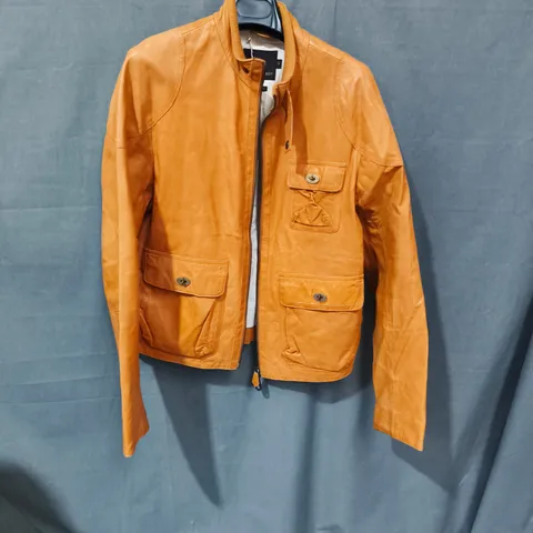 MULBERRY LEATHER JACKET β MADE IN ITALY, ORANGE, EU SIZE 40 (UK 12)