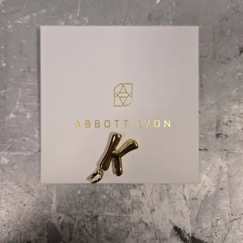 ABBOTT LYON MOLTEN INITIAL PENDANT - K