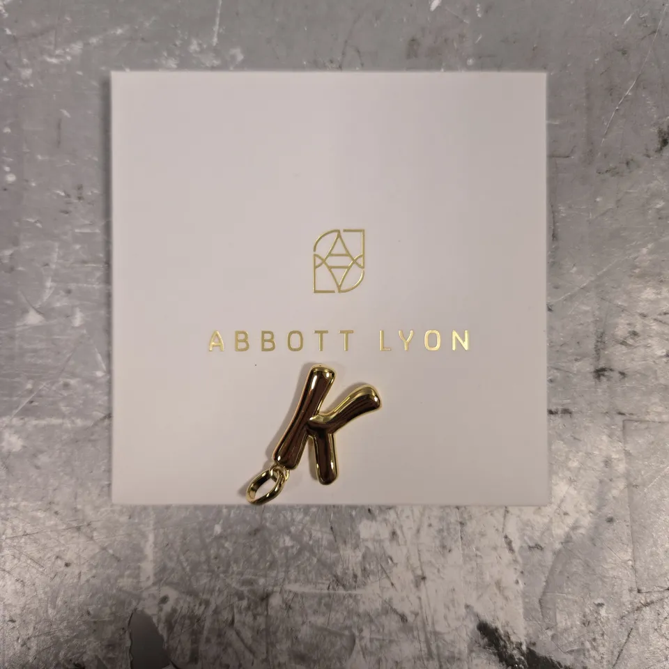 ABBOTT LYON MOLTEN INITIAL PENDANT - K