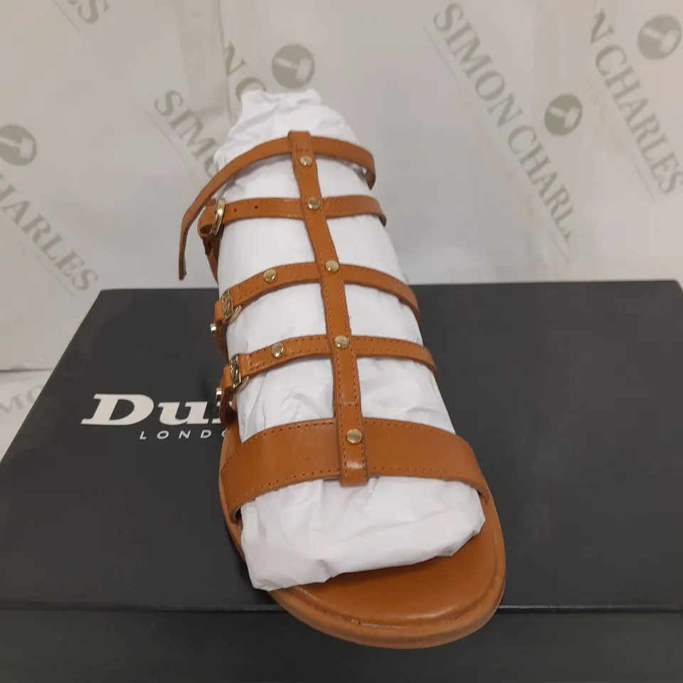 DUNE LONDON HARDWARE SANDAL IN TAN SIZE 3
