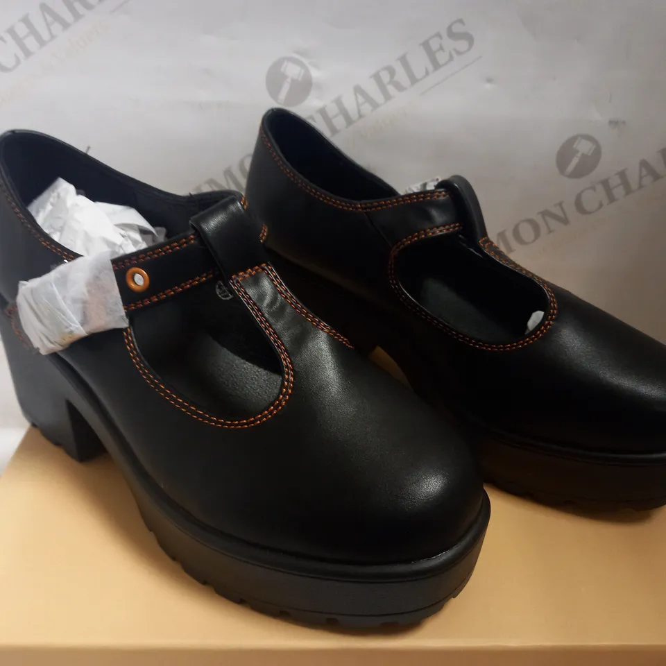 KOI VEGAN TOZO ORANGE STITCH MARY JANES - SIZE 4