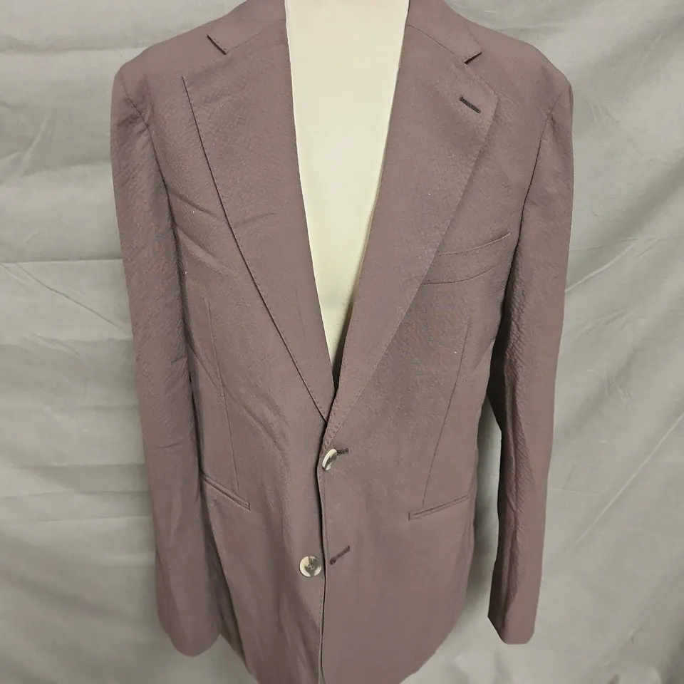 MOSS TAILORED FIT SEERSUCKER BLAZER JACKET IN ESPRESSO BROWN SIZE 40R CHEST
