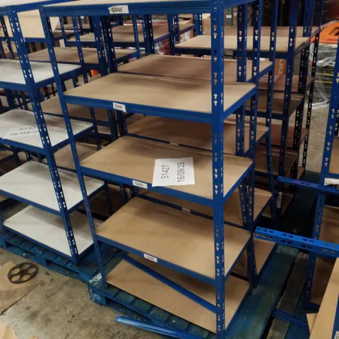 PALLET CONTAINING 2 5-TIER SHELVING UNITS 180×90×45CM - BLUE