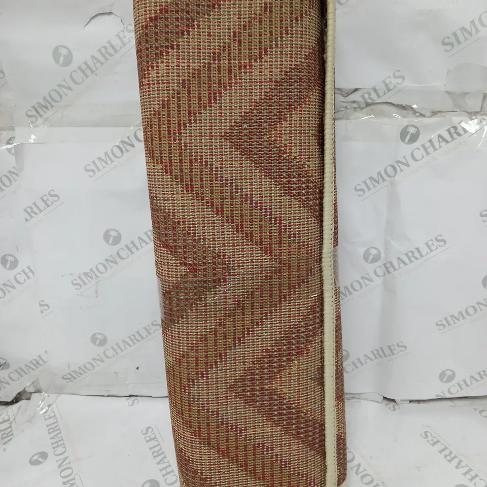 METRO LANE PORTLAND GREEN BROWN CHEVRON PATTERNED AREA RUG 60 X 230CM