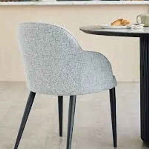 BOXED SET OF 2 DANETTI LANI GREY FABRIC DINING CHAIRS