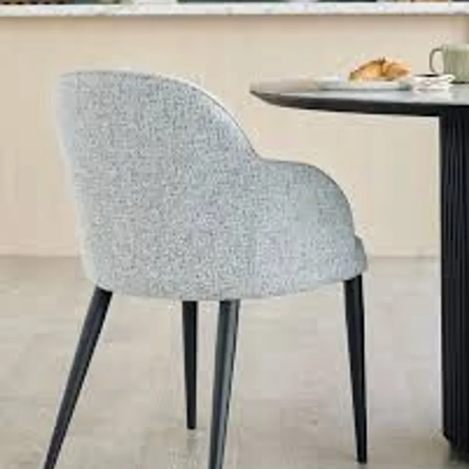 BOXED SET OF 2 DANETTI LANI GREY FABRIC DINING CHAIRS