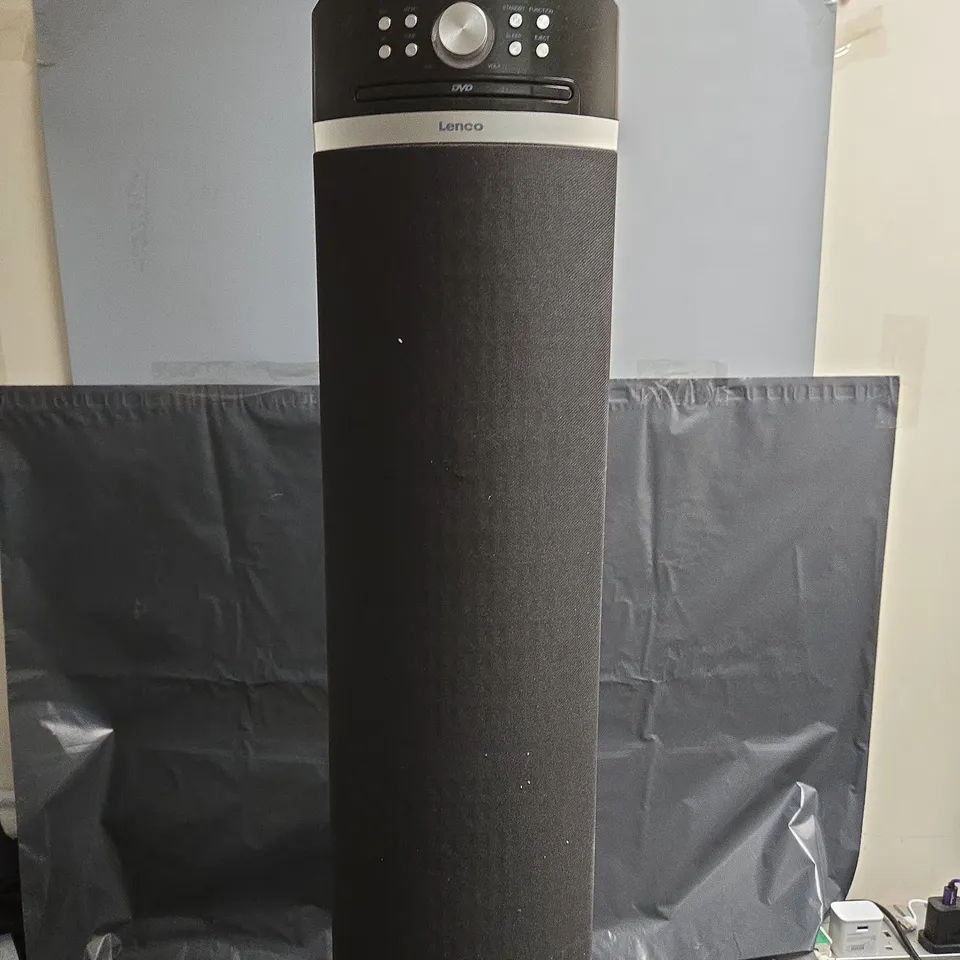 Lenco Floorstanding Speaker Tower – Black with Fabric Grille