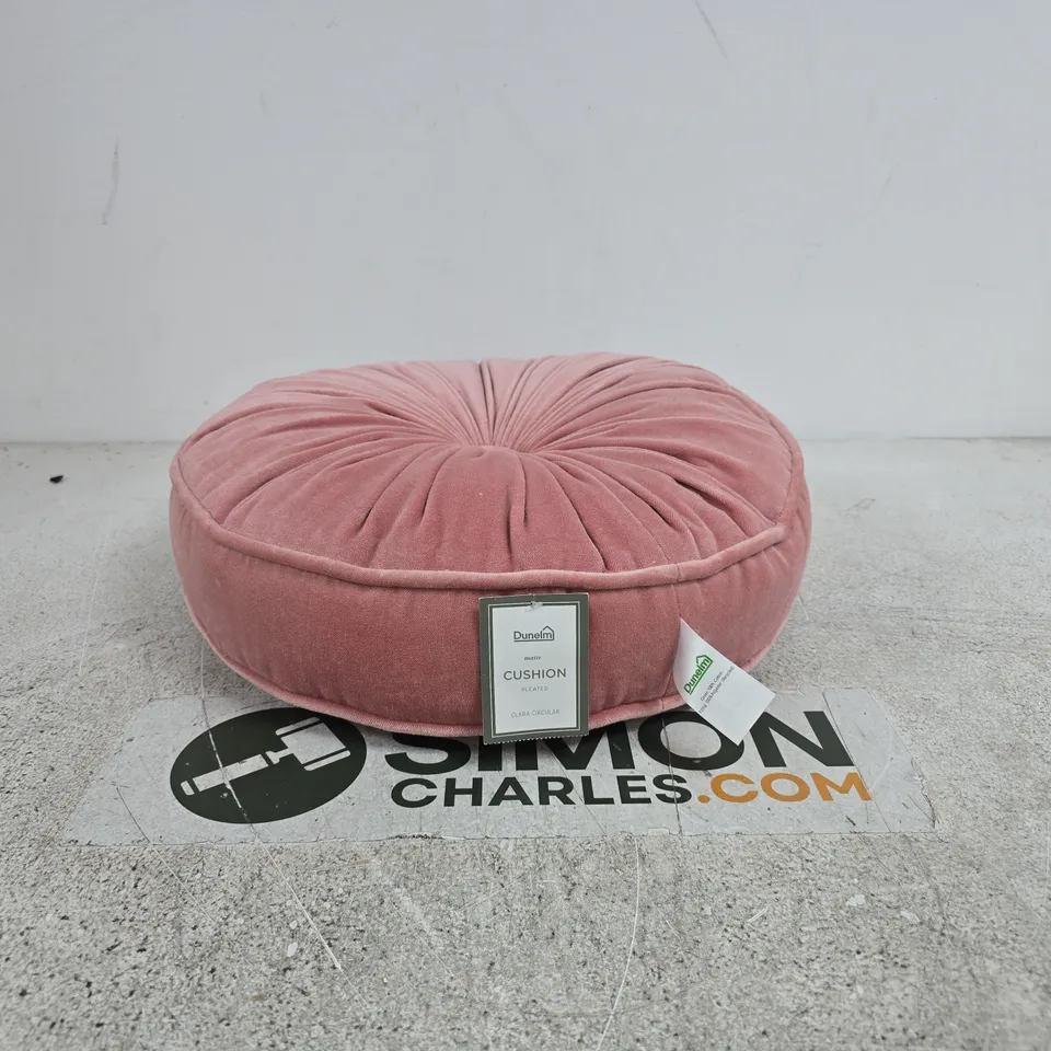 DUNELM CLARA ROUND CUSHION DUSTY PINK TAGGED