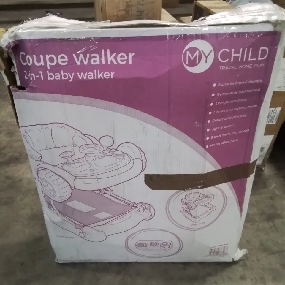 BOXED MYCHILD COUPE WALKER 2-IN-1 BABY WALKER