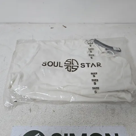 BAGGED SOUL STAR MSW PEWTER ECRU HOODIE - S/P